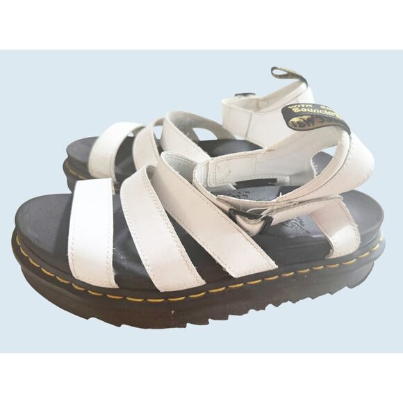 DR MARTENS Blaire White Leather Fisherman Sandal Size 10 - Picture 4 of 7